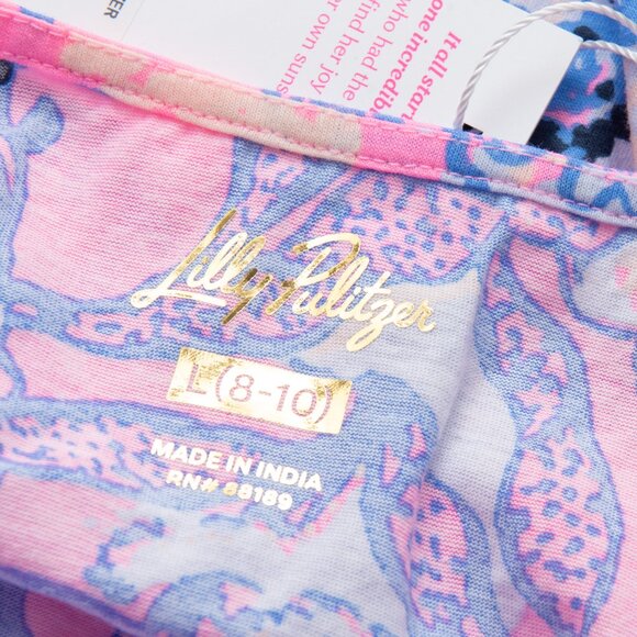 Lilly Pulitzer Dean Midi Dress Cotton Multi Totally Koalafied Pink Blue Large - Picture 3 of 7